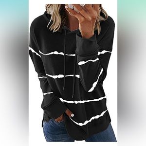 Casual Tie Dye Striped Hoodie sweatshirt